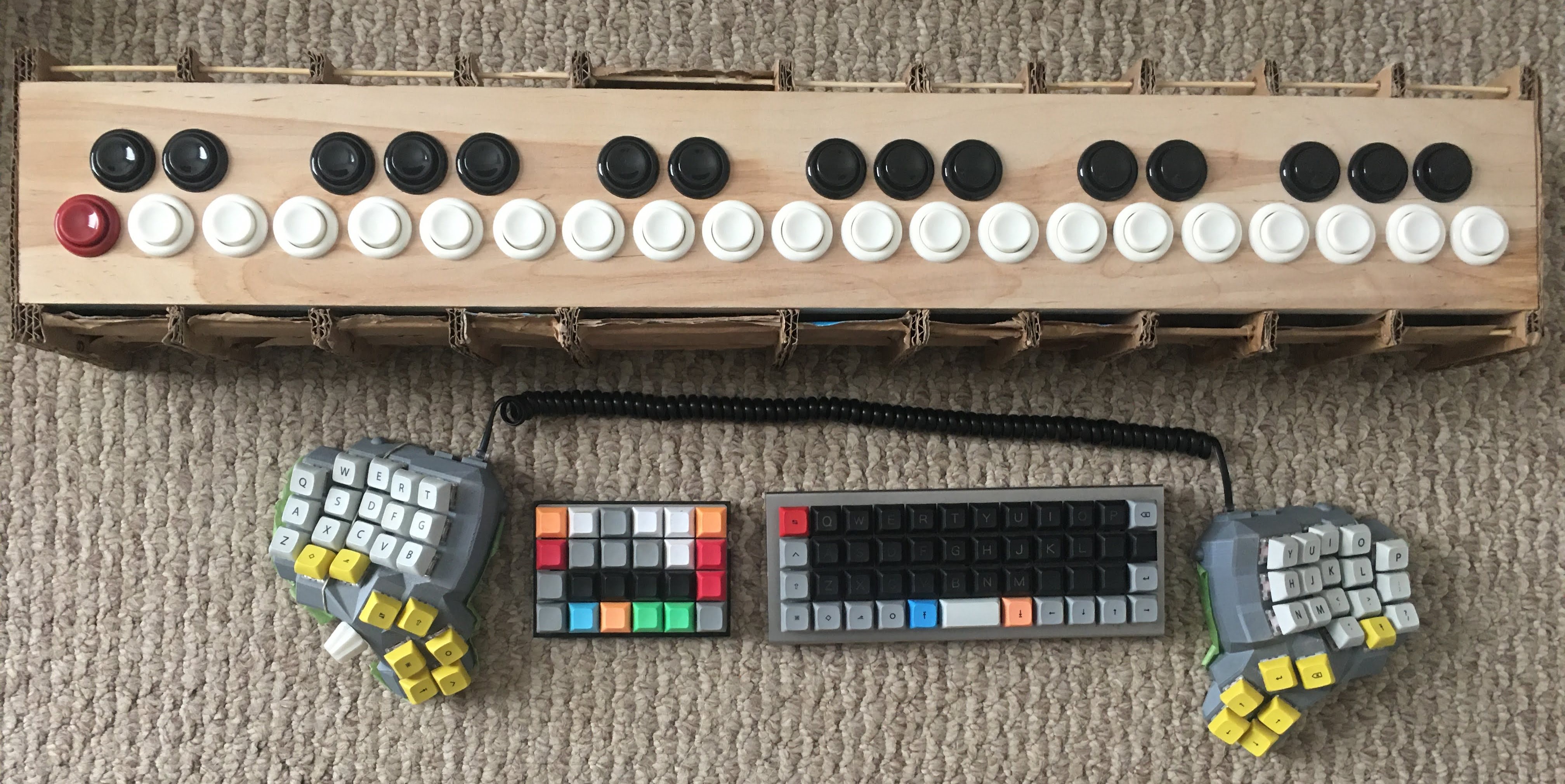 All my QMK keyboards together All my QMK keyboards together